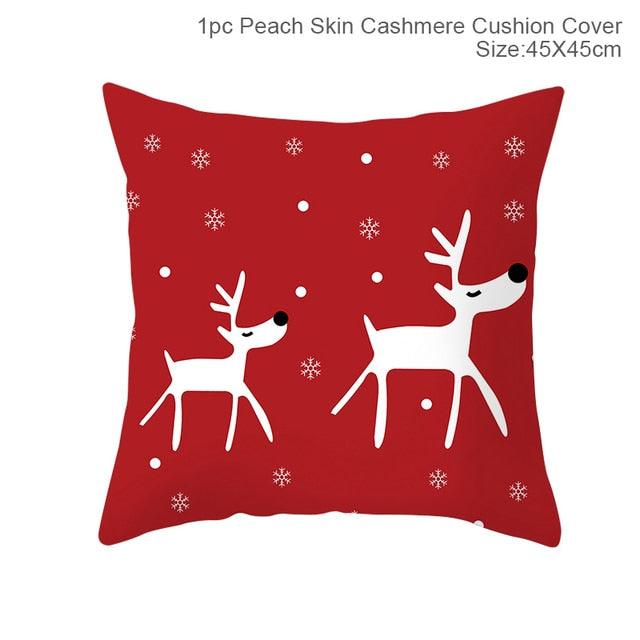 Santa Claus Cushion Cover Merry Christmas Christmas Deer Santa Claus Merry Christmas Decorative Sofa Throw Pillow Decorations For Home Christmas Ornament