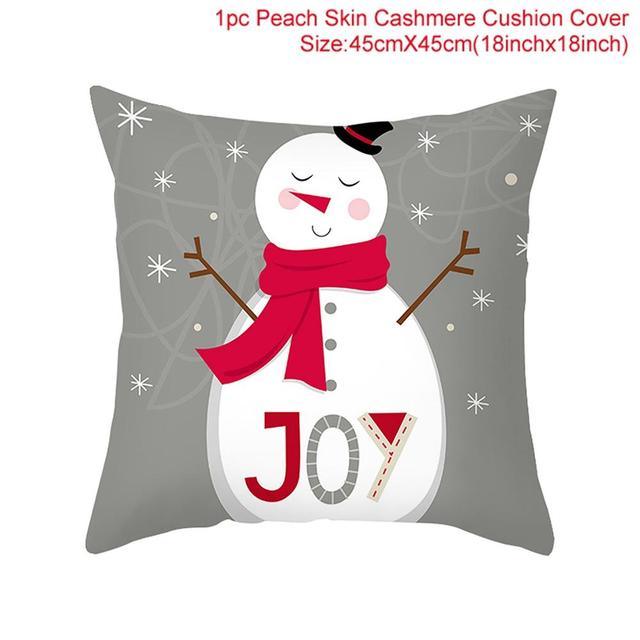 Santa Claus Cushion Cover Merry Christmas Christmas Deer Santa Claus Merry Christmas Decorative Sofa Throw Pillow Decorations For Home Christmas Ornament