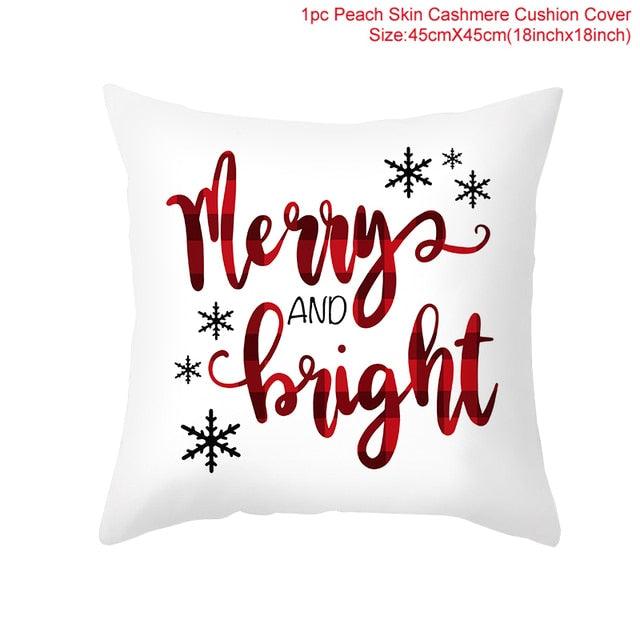 Santa Claus Cushion Cover Merry Christmas Christmas Deer Santa Claus Merry Christmas Decorative Sofa Throw Pillow Decorations For Home Christmas Ornament
