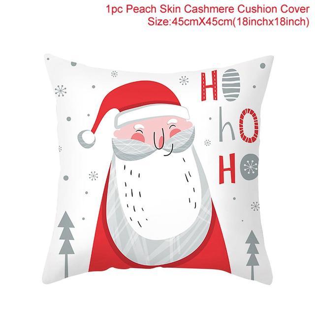 Santa Claus Cushion Cover Merry Christmas Christmas Deer Santa Claus Merry Christmas Decorative Sofa Throw Pillow Decorations For Home Christmas Ornament