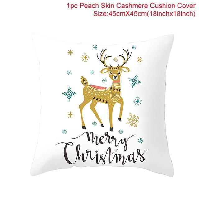 Santa Claus Cushion Cover Merry Christmas Christmas Deer Santa Claus Merry Christmas Decorative Sofa Throw Pillow Decorations For Home Christmas Ornament