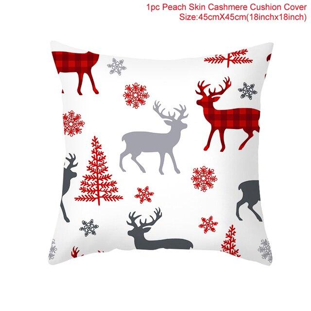 Santa Claus Cushion Cover Merry Christmas Christmas Deer Santa Claus Merry Christmas Decorative Sofa Throw Pillow Decorations For Home Christmas Ornament