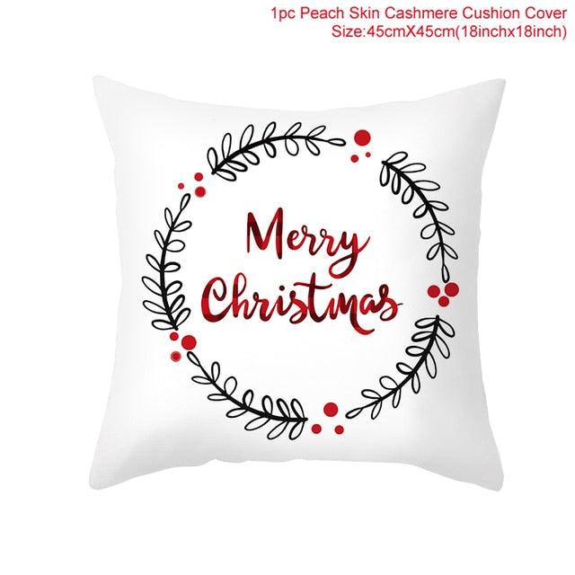 Santa Claus Cushion Cover Merry Christmas Christmas Deer Santa Claus Merry Christmas Decorative Sofa Throw Pillow Decorations For Home Christmas Ornament