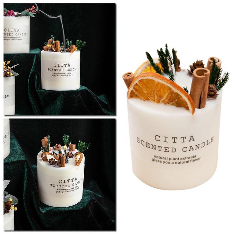 Scented Candle Gift Box With Tray Cover Soy Wax Candle New Year Gift Creative Glass Romantic Scented Candle Balancing Healing Candle Natural Soy Wax White Natural Scented Purifying Candle for Aromatherapy