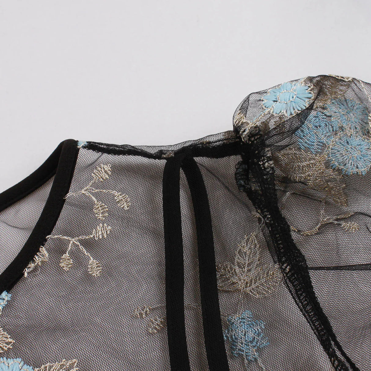 Elegant 1950s Embroidered Mesh Retro Party Dress