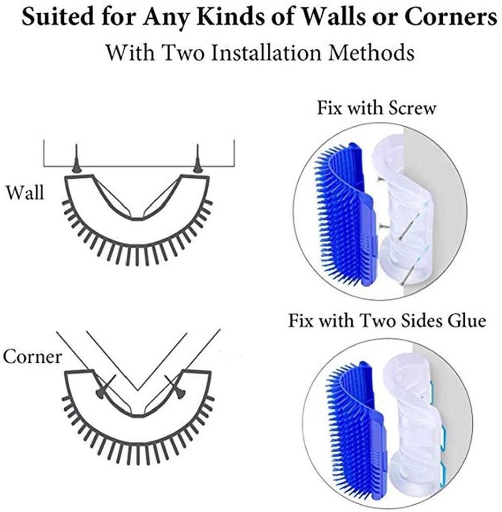 Self Groomer Cat Brush Angle Cat Massager Cat Accessories Self-raising Beautician Massage Comb Cat Toy Cat Supplies Teasing Cat Self Groomer Cat Brush Interactive Cat Toy