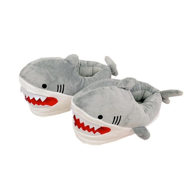 Shark Funny Shoes Girls Indoor Slippers Home Shoes Fashion Plush Warm Slippers Women Winter Cute Shark Cozy Women Slippers With Funny Face Memory Foam Non-Slip Rubber Sole Soft Slip On Home Shoes