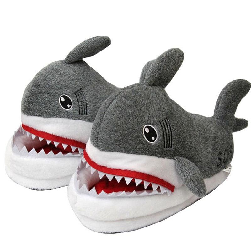 Shark Funny Shoes Girls Indoor Slippers Home Shoes Fashion Plush Warm Slippers Women Winter Cute Shark Cozy Women Slippers With Funny Face Memory Foam Non-Slip Rubber Sole Soft Slip On Home Shoes
