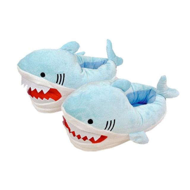 Shark Funny Shoes Girls Indoor Slippers Home Shoes Fashion Plush Warm Slippers Women Winter Cute Shark Cozy Women Slippers With Funny Face Memory Foam Non-Slip Rubber Sole Soft Slip On Home Shoes