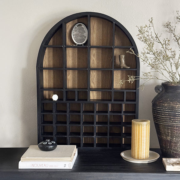 Arched Cubby Wood Wall Shelf