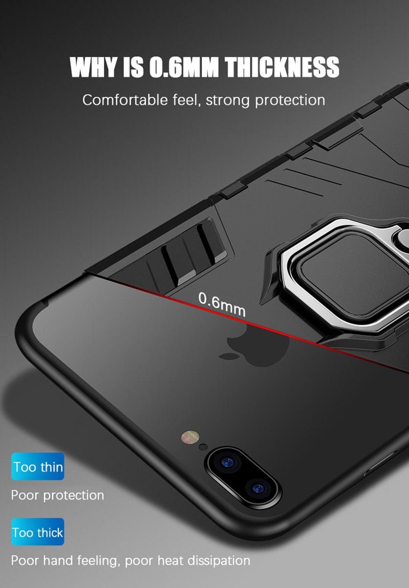 Shockproof Armor Case For iPhone XR iPhone X Xs Xs Max Stand Holder Ring Phone Cover for iPhone 6 6S 6PLUS 7 8 plus Slim Durable Soft Anti-Scratch 360 Degree Rotating Ring Holder Kickstand Protective With Magnetic Case