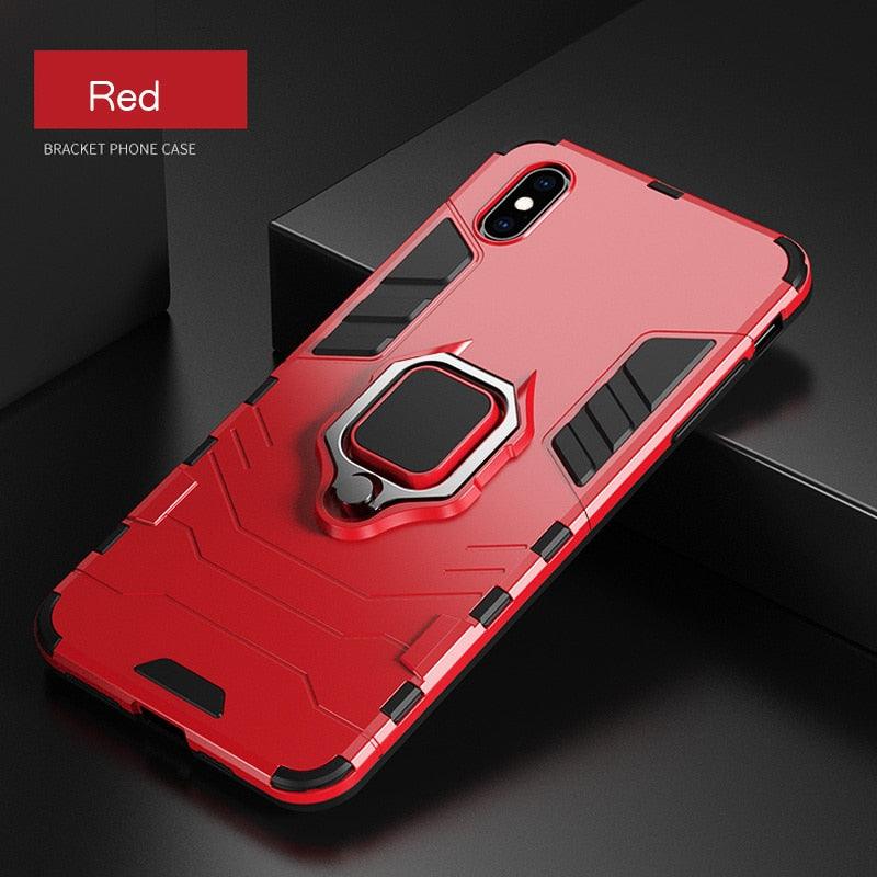 Shockproof Armor Case For iPhone XR iPhone X Xs Xs Max Stand Holder Ring Phone Cover for iPhone 6 6S 6PLUS 7 8 plus Slim Durable Soft Anti-Scratch 360 Degree Rotating Ring Holder Kickstand Protective With Magnetic Case