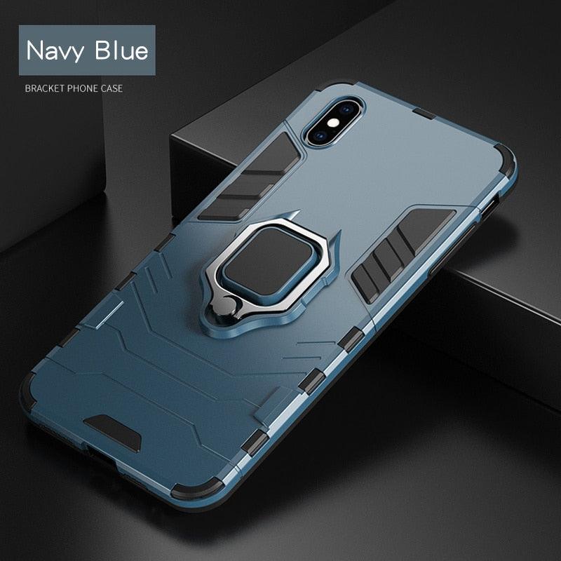 Shockproof Armor Case For iPhone XR iPhone X Xs Xs Max Stand Holder Ring Phone Cover for iPhone 6 6S 6PLUS 7 8 plus Slim Durable Soft Anti-Scratch 360 Degree Rotating Ring Holder Kickstand Protective With Magnetic Case