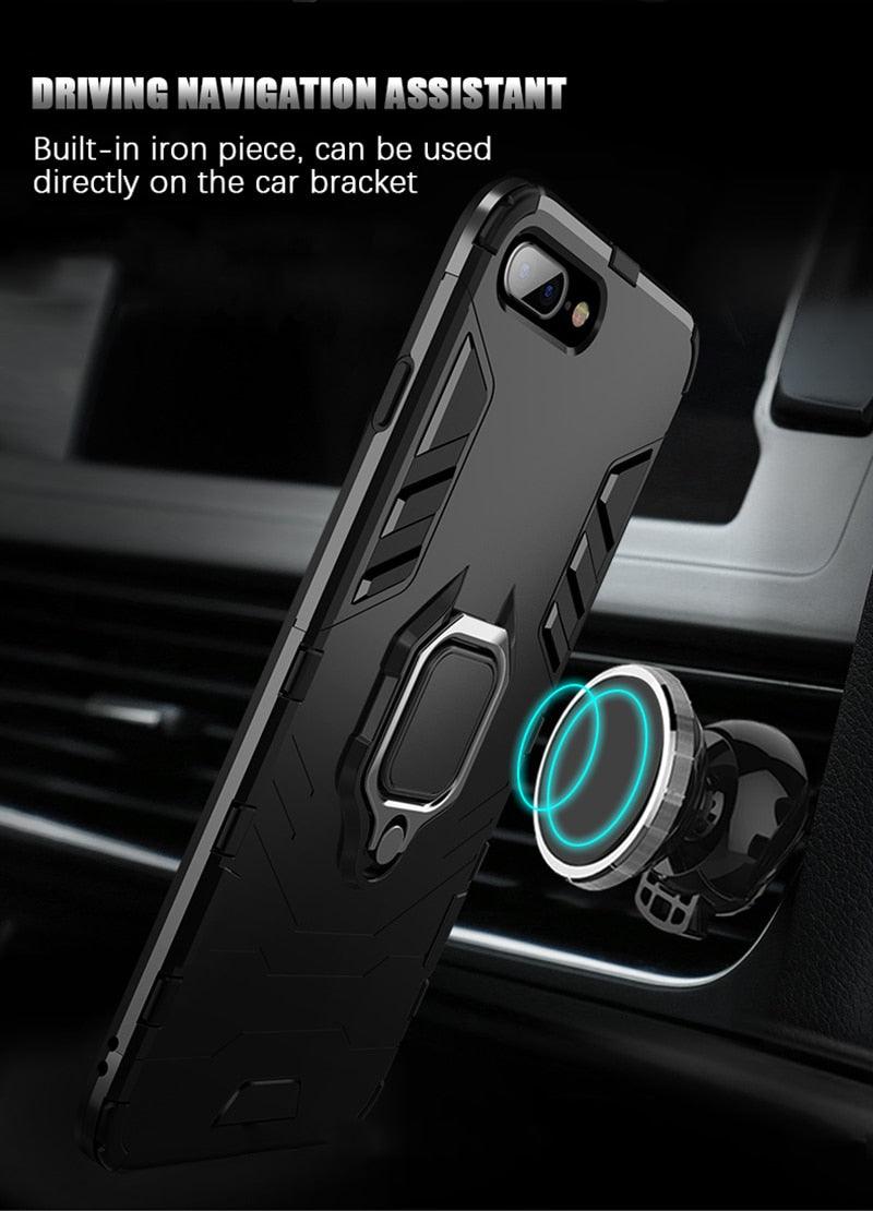 Shockproof Armor Case For iPhone XR iPhone X Xs Xs Max Stand Holder Ring Phone Cover for iPhone 6 6S 6PLUS 7 8 plus Slim Durable Soft Anti-Scratch 360 Degree Rotating Ring Holder Kickstand Protective With Magnetic Case