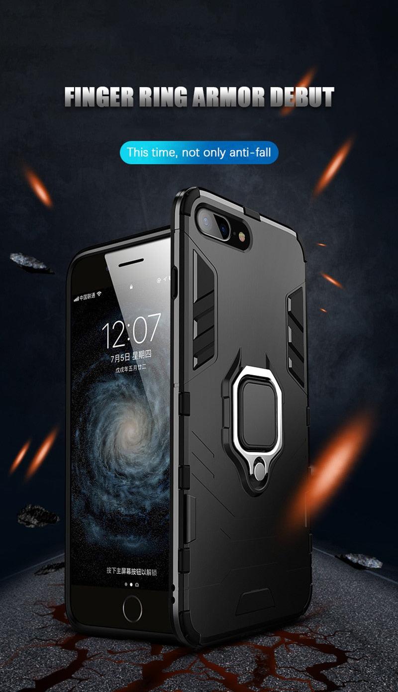 Shockproof Armor Case For iPhone XR iPhone X Xs Xs Max Stand Holder Ring Phone Cover for iPhone 6 6S 6PLUS 7 8 plus Slim Durable Soft Anti-Scratch 360 Degree Rotating Ring Holder Kickstand Protective With Magnetic Case