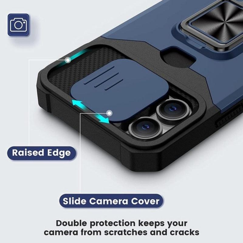 Shockproof Camera Cover & Kickstand Heavy Duty Protective Case Suitable For iPhone 14 Pro Max Card Push Anti-fall Mobile Phone Case iPhone 13 12 11 Pro Max Ring Protective Cover