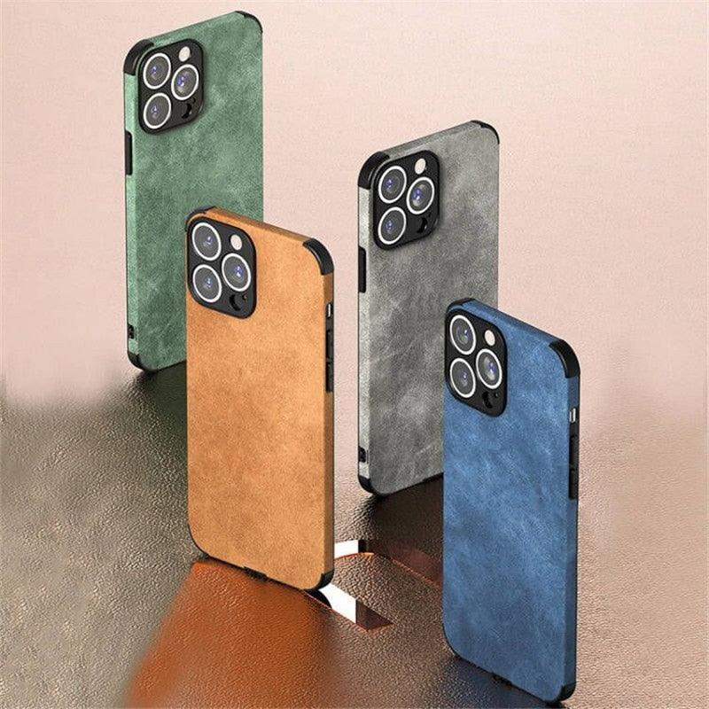 Shockproof Leather Texture Case For iPhone 8 7 Plus Soft Silicone Bumper Camera Protection Phone Cover Luxury Elegant PU Leather Flexible Bumper Non-Slip Grip Shockproof Full Body Protective Cover