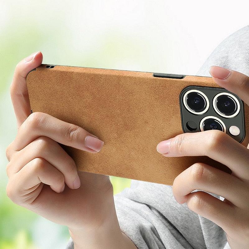 Shockproof Leather Texture Case For iPhone 8 7 Plus Soft Silicone Bumper Camera Protection Phone Cover Luxury Elegant PU Leather Flexible Bumper Non-Slip Grip Shockproof Full Body Protective Cover