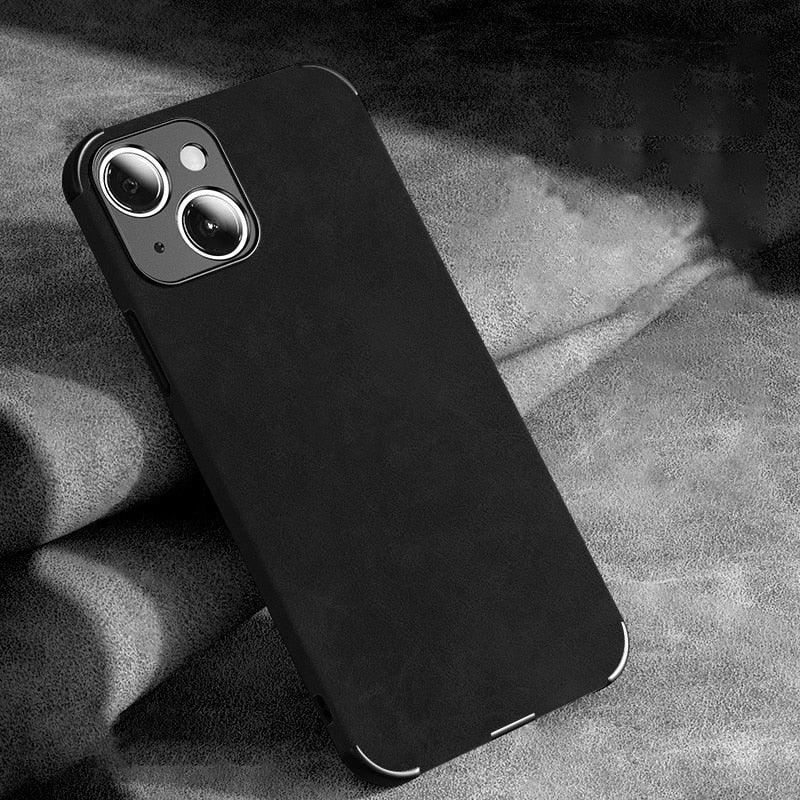 Shockproof Leather Texture Case For iPhone 8 7 Plus Soft Silicone Bumper Camera Protection Phone Cover Luxury Elegant PU Leather Flexible Bumper Non-Slip Grip Shockproof Full Body Protective Cover