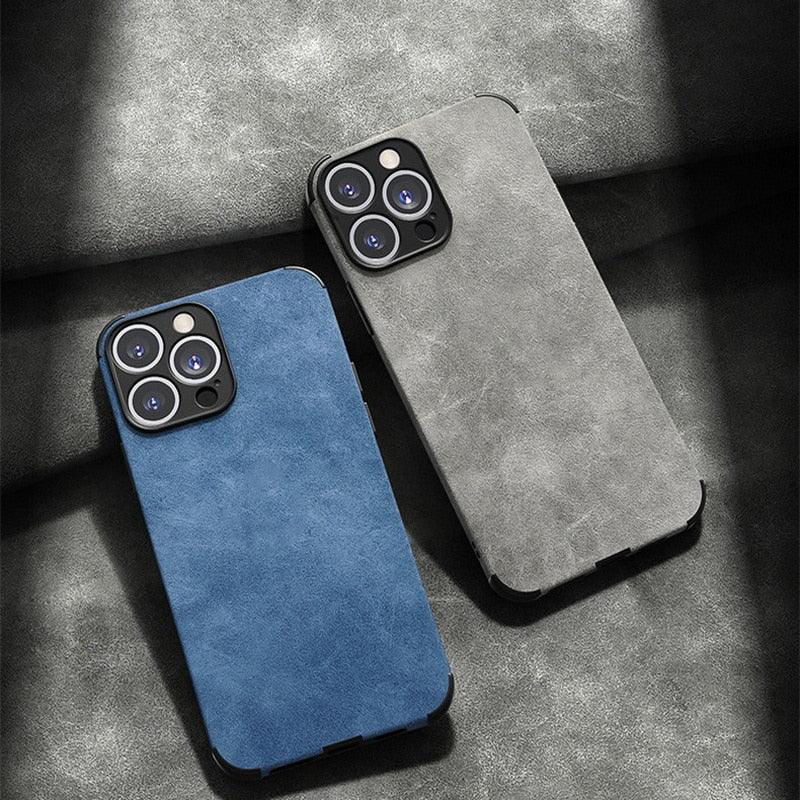 Shockproof Leather Texture Case For iPhone 8 7 Plus Soft Silicone Bumper Camera Protection Phone Cover Luxury Elegant PU Leather Flexible Bumper Non-Slip Grip Shockproof Full Body Protective Cover