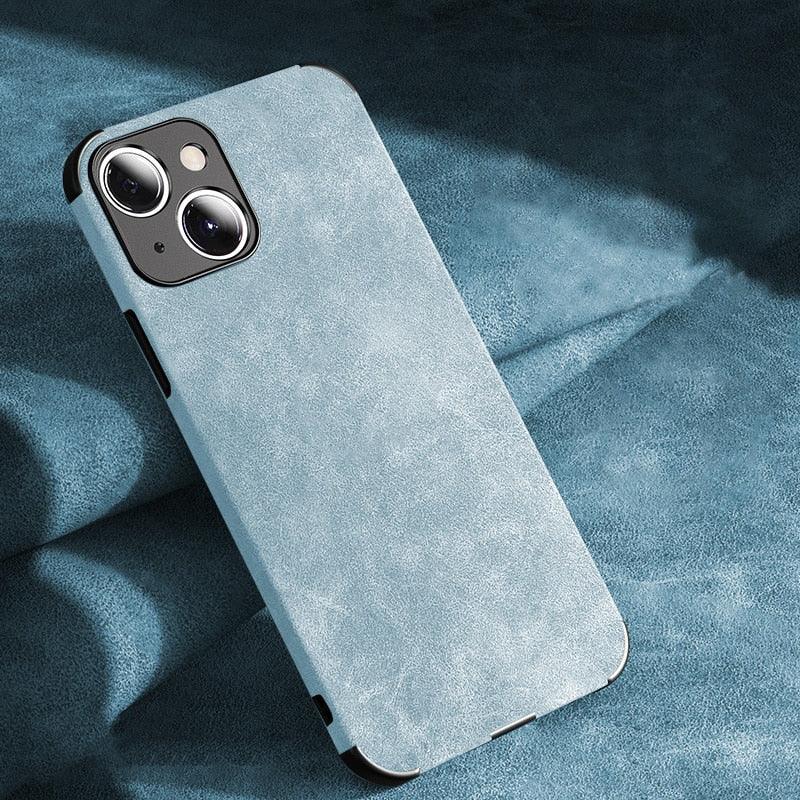 Shockproof Leather Texture Case For iPhone 8 7 Plus Soft Silicone Bumper Camera Protection Phone Cover Luxury Elegant PU Leather Flexible Bumper Non-Slip Grip Shockproof Full Body Protective Cover
