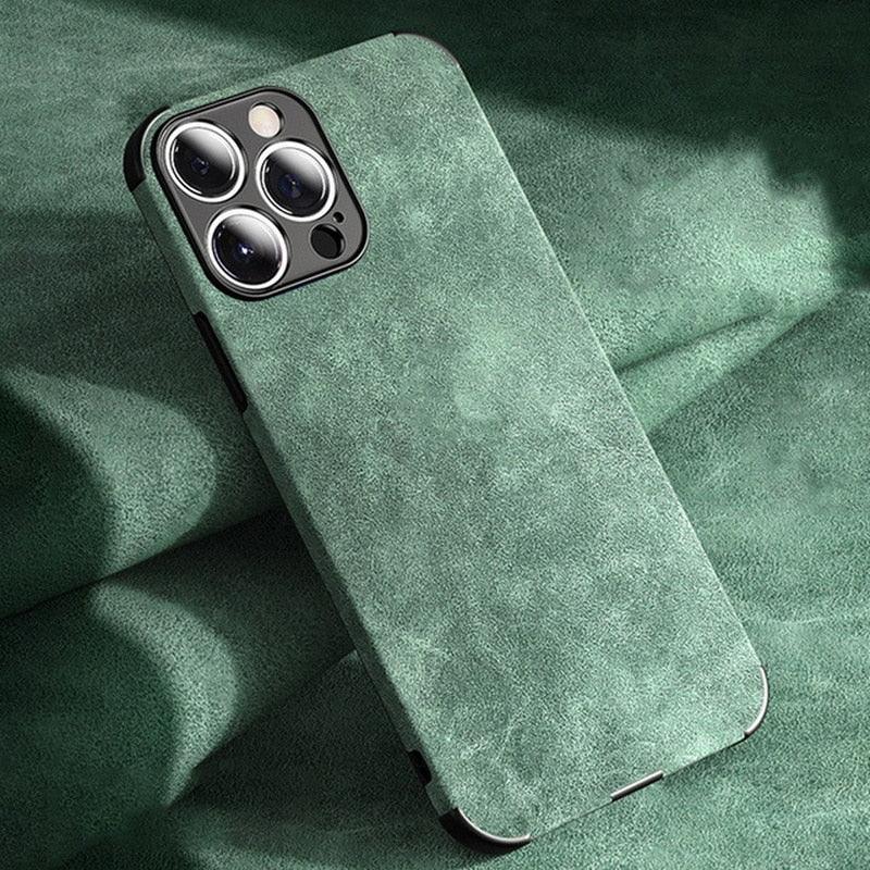 Shockproof Leather Texture Case For iPhone 8 7 Plus Soft Silicone Bumper Camera Protection Phone Cover Luxury Elegant PU Leather Flexible Bumper Non-Slip Grip Shockproof Full Body Protective Cover