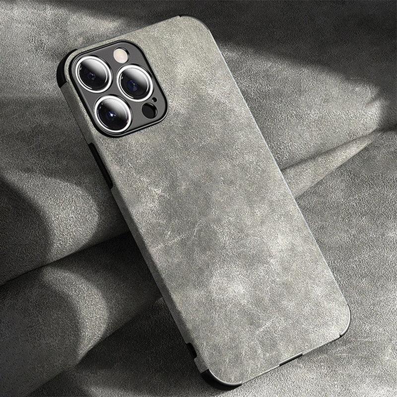 Shockproof Leather Texture Case For iPhone 8 7 Plus Soft Silicone Bumper Camera Protection Phone Cover Luxury Elegant PU Leather Flexible Bumper Non-Slip Grip Shockproof Full Body Protective Cover
