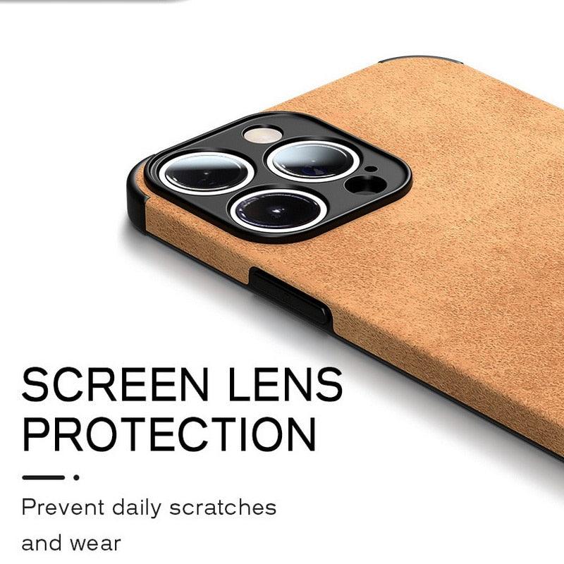 Shockproof Leather Texture Case For iPhone 8 7 Plus Soft Silicone Bumper Camera Protection Phone Cover Luxury Elegant PU Leather Flexible Bumper Non-Slip Grip Shockproof Full Body Protective Cover