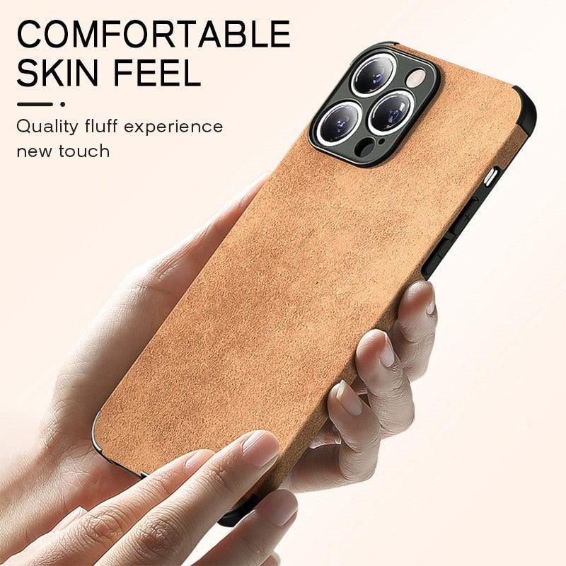 Shockproof Leather Texture Case For iPhone 8 7 Plus Soft Silicone Bumper Camera Protection Phone Cover Luxury Elegant PU Leather Flexible Bumper Non-Slip Grip Shockproof Full Body Protective Cover