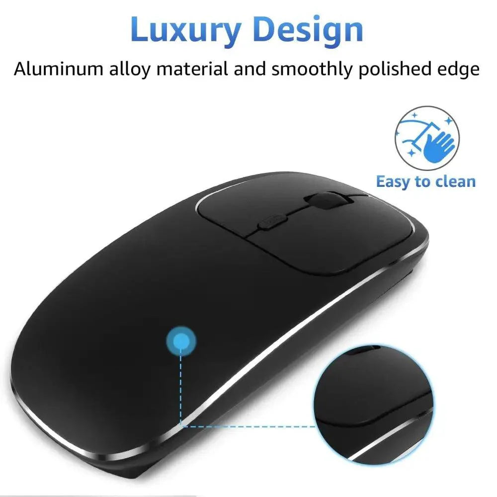 Silent White Slim 2.4G Wireless Rechargeable USB Portable Mouse Ultra Thin 1600DPI Noiseless Ergonomic Mice For Laptop