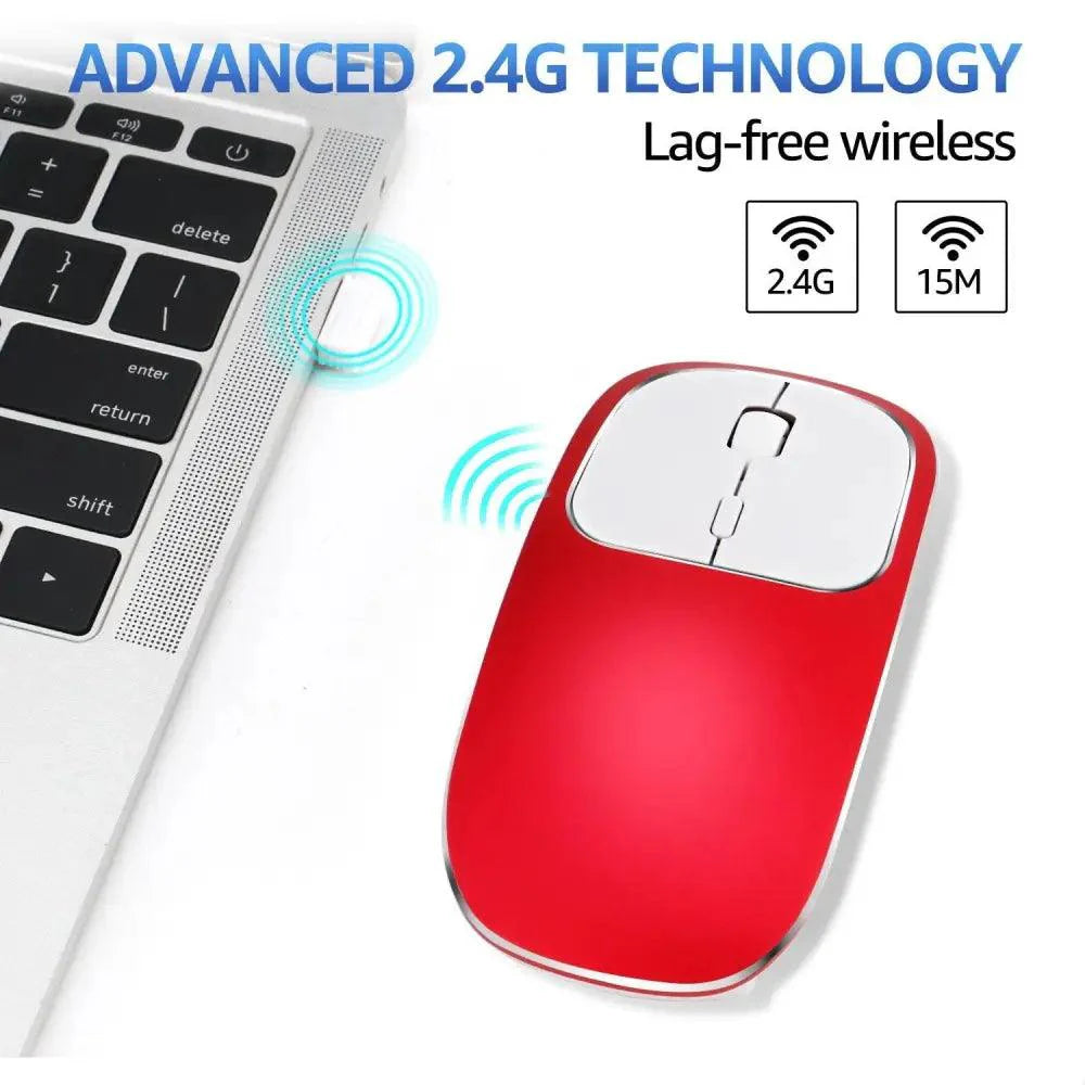 Silent White Slim 2.4G Wireless Rechargeable USB Portable Mouse Ultra Thin 1600DPI Noiseless Ergonomic Mice For Laptop
