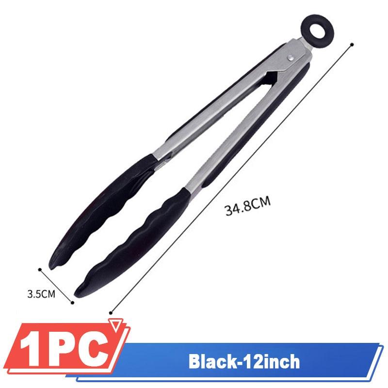 Silicone BBQ Grilling Tong Kitchen Cooking Salad BBQ Serving Tong Non-Stick Barbecue Clip Clamp Stainless Steel Tools Gadgets Silicone BBQ Grilling Tong Kitchen Cooking Salad BBQ Serving Tong Non-Stick Barbecue Clip Clamp Stainless Steel Tools