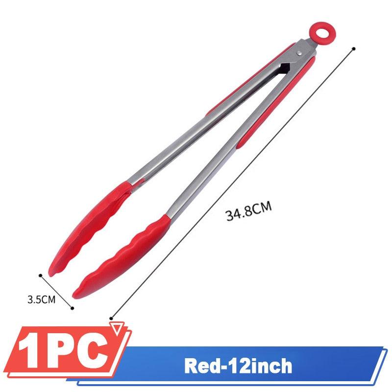 Silicone BBQ Grilling Tong Kitchen Cooking Salad BBQ Serving Tong Non-Stick Barbecue Clip Clamp Stainless Steel Tools Gadgets Silicone BBQ Grilling Tong Kitchen Cooking Salad BBQ Serving Tong Non-Stick Barbecue Clip Clamp Stainless Steel Tools