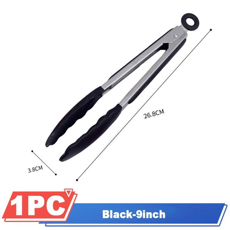 Silicone BBQ Grilling Tong Kitchen Cooking Salad BBQ Serving Tong Non-Stick Barbecue Clip Clamp Stainless Steel Tools Gadgets Silicone BBQ Grilling Tong Kitchen Cooking Salad BBQ Serving Tong Non-Stick Barbecue Clip Clamp Stainless Steel Tools