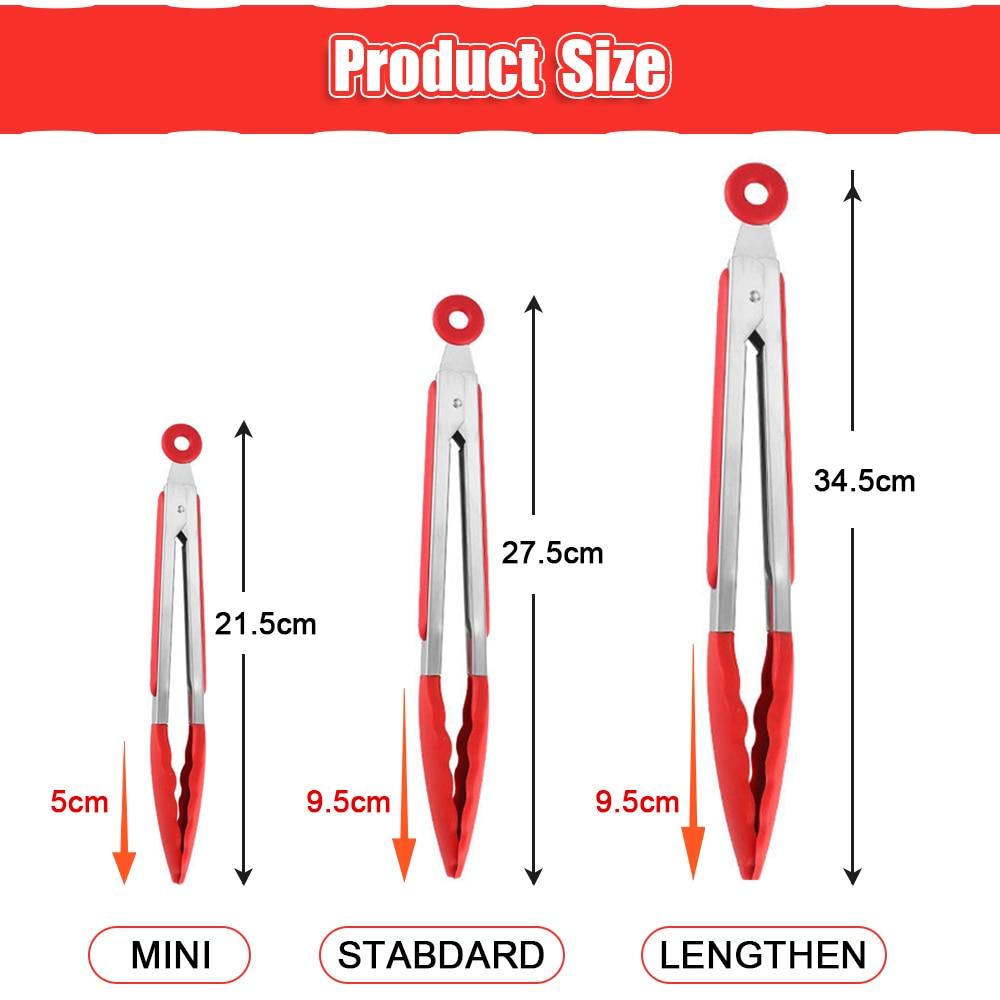 Silicone BBQ Grilling Tong Kitchen Cooking Salad BBQ Serving Tong Non-Stick Barbecue Clip Clamp Stainless Steel Tools Gadgets Silicone BBQ Grilling Tong Kitchen Cooking Salad BBQ Serving Tong Non-Stick Barbecue Clip Clamp Stainless Steel Tools