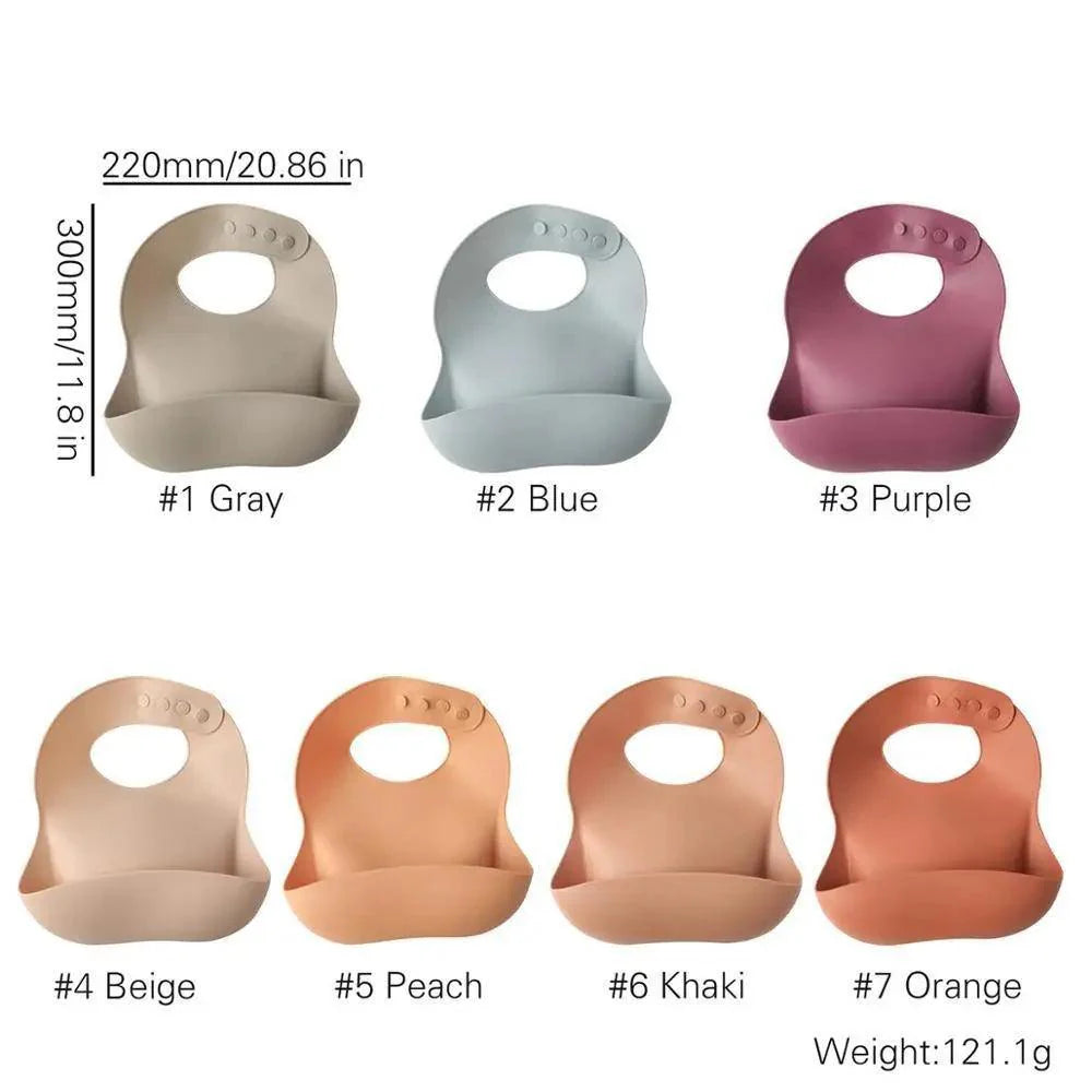 Silicone Bibs For Kids Newborn Baby Feeding Tableware Waterproof Baby Bibs For Toddler Bib For Kids