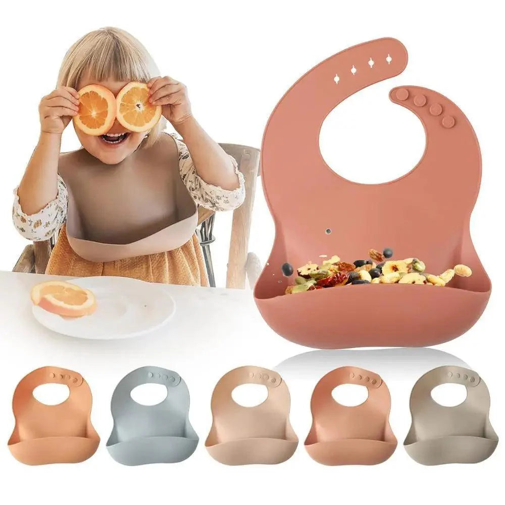 Silicone Bibs For Kids Newborn Baby Feeding Tableware Waterproof Baby Bibs For Toddler Bib For Kids