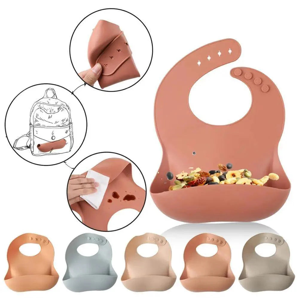 Silicone Bibs For Kids Newborn Baby Feeding Tableware Waterproof Baby Bibs For Toddler Bib For Kids