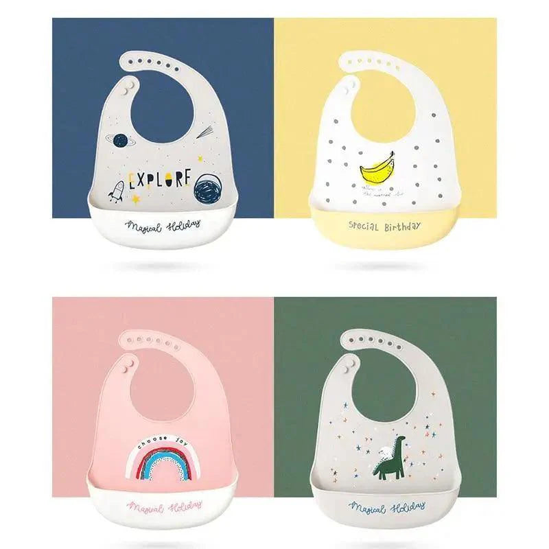 Silicone Bibs For Kids Newborn Baby Feeding Tableware Waterproof Baby Bibs For Toddler Bib For Kids