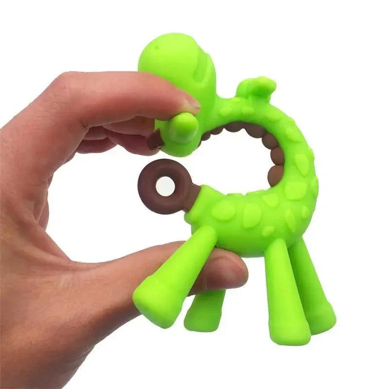 Silicone Cartoon Monkey Toddler Molar Teeth Pain Relief Tool Kids Teether Teething Beads Baby Shower Gift