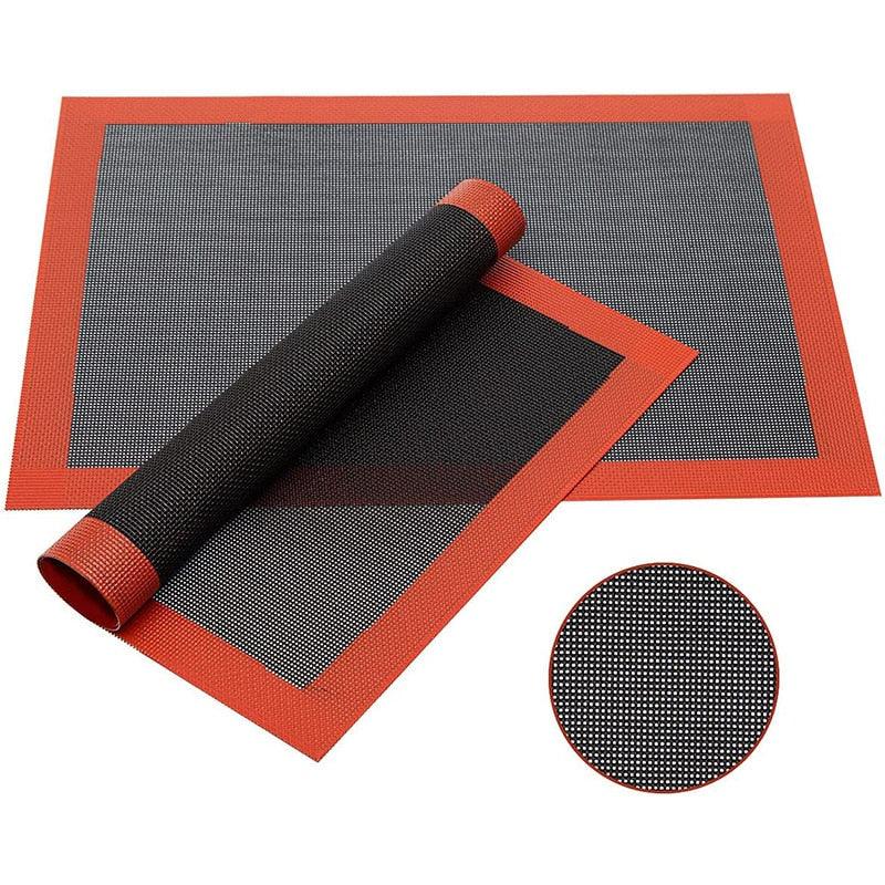 Silicone Grill Mat 30X40cm Baking Mat Breathable BBQ Cookie Bread Mat Oven Microwave High Temperature Baking Kitchen Tools Silicone Baking Mat Sheet Non-Slip Washable Reusable Baking Mat Washable Reusable Non-Stick Mat Liner For BBQ Black Mat For BBQ