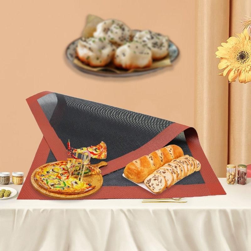 Silicone Grill Mat 30X40cm Baking Mat Breathable BBQ Cookie Bread Mat Oven Microwave High Temperature Baking Kitchen Tools Silicone Baking Mat Sheet Non-Slip Washable Reusable Baking Mat Washable Reusable Non-Stick Mat Liner For BBQ Black Mat For BBQ