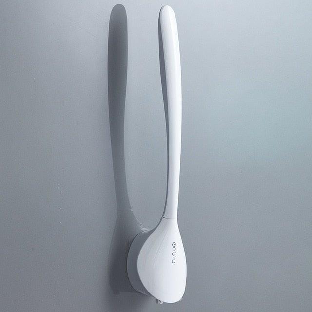 Silicone Head Toilet Brush Quick Draining Clean Tool Wall-Mount Floor-Standing Cleaning Brush Bathroom Accessories Toilet Brush And Holder Toilet Bowl Brush With Stainless Steel Handle Durable Bristles