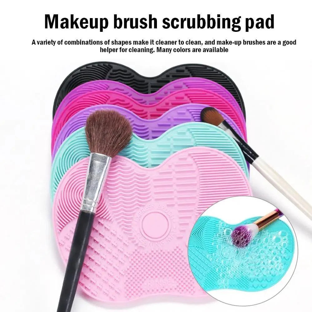 Silicone Makeup Brush Cleaning Pad - Portable Makeup Cleaning Washing Tool Scrubber