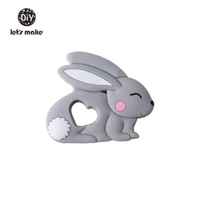 Silicone Teether Rodent Cartoon Animals 1pc Food Grade Silicone Pandents, Teething Toys For Teeth Tiny Rod Baby Teethers Gift