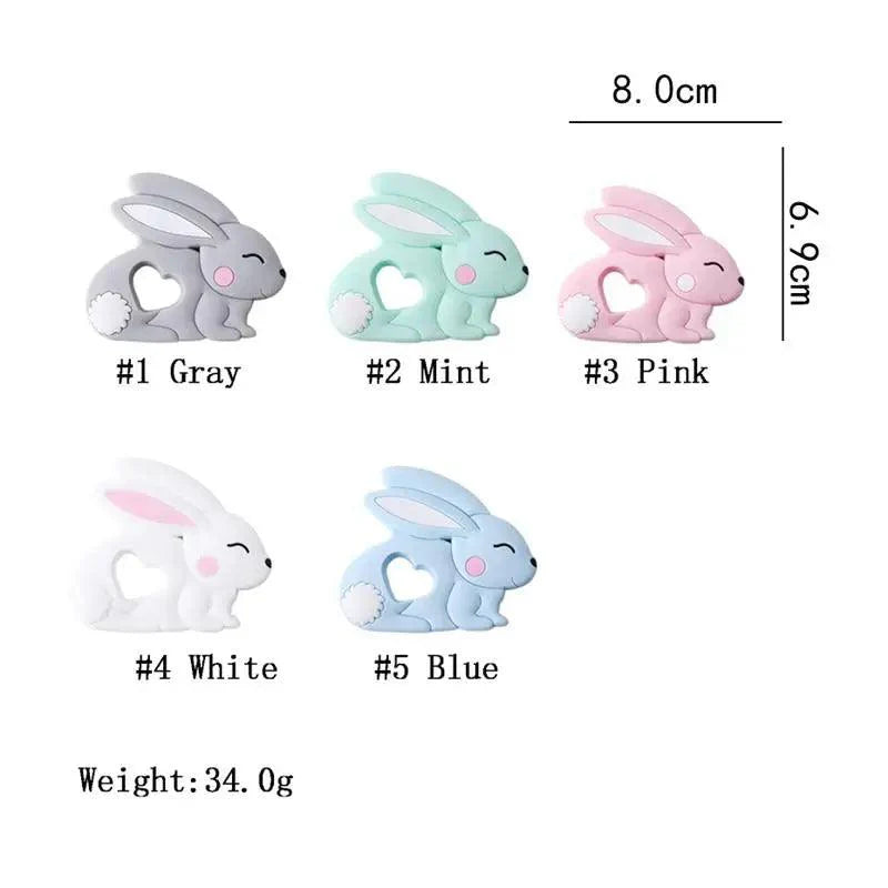 Silicone Teether Rodent Cartoon Animals 1pc Food Grade Silicone Pandents, Teething Toys For Teeth Tiny Rod Baby Teethers Gift
