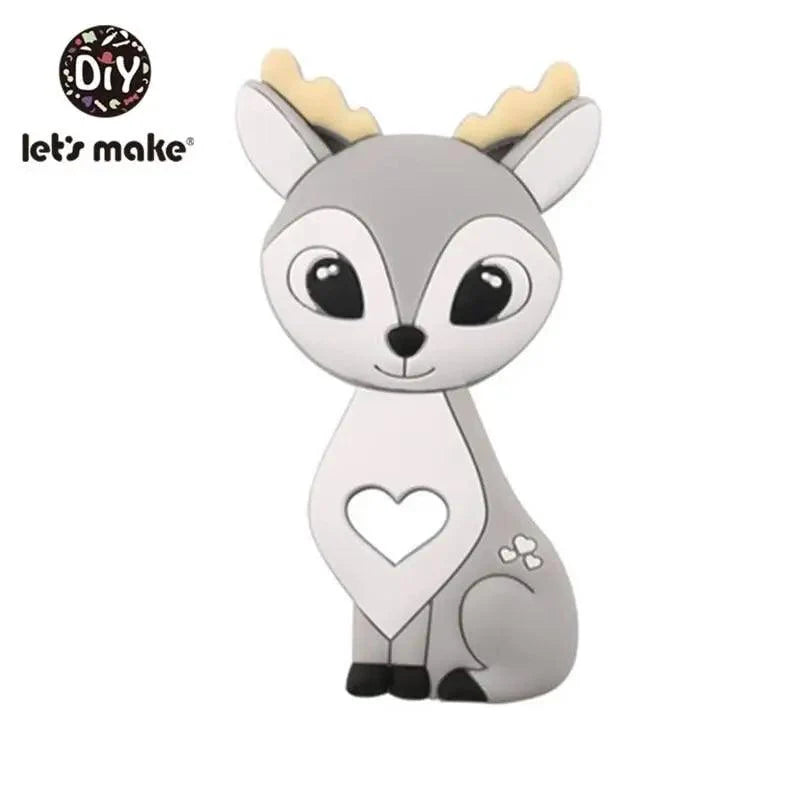Silicone Teether Rodent Cartoon Animals 1pc Food Grade Silicone Pandents, Teething Toys For Teeth Tiny Rod Baby Teethers Gift