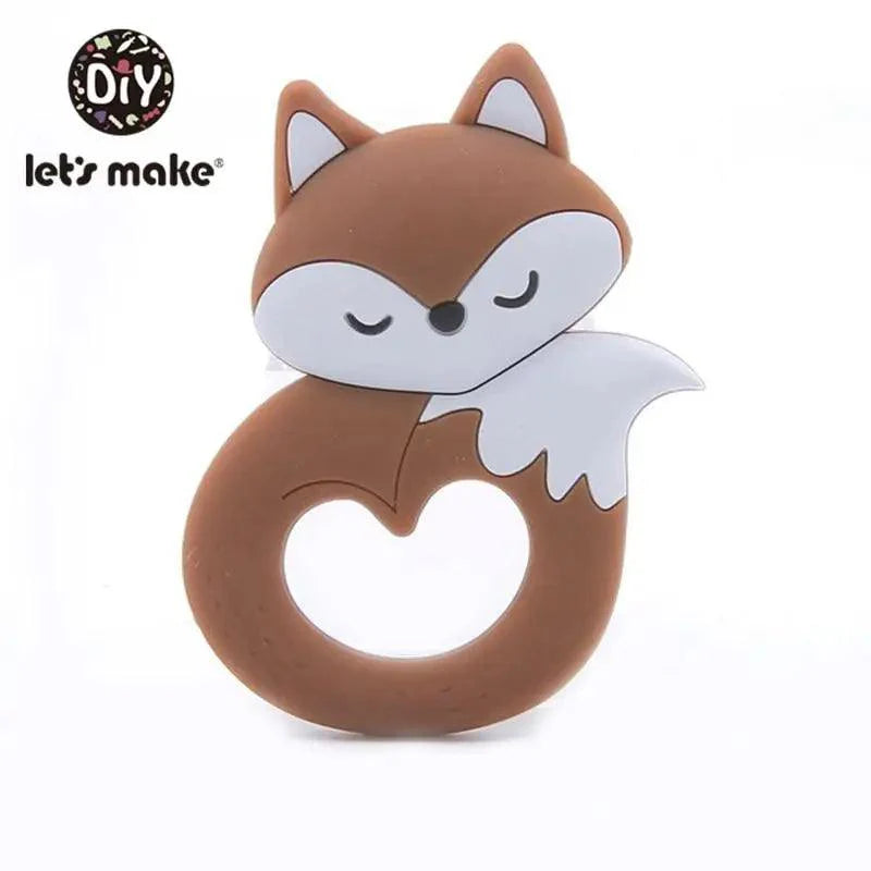 Silicone Teether Rodent Cartoon Animals 1pc Food Grade Silicone Pandents, Teething Toys For Teeth Tiny Rod Baby Teethers Gift