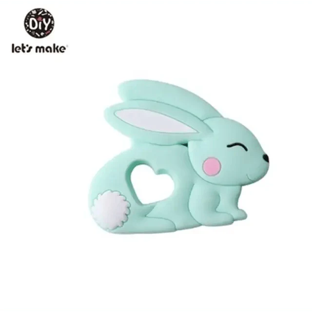 Silicone Teether Rodent Cartoon Animals 1pc Food Grade Silicone Pandents, Teething Toys For Teeth Tiny Rod Baby Teethers Gift
