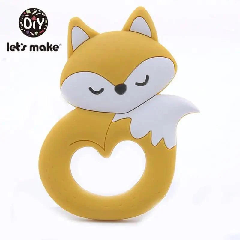Silicone Teether Rodent Cartoon Animals 1pc Food Grade Silicone Pandents, Teething Toys For Teeth Tiny Rod Baby Teethers Gift